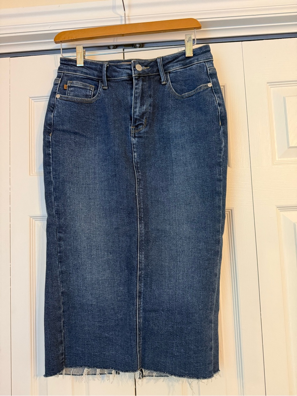 Judy Blue Straight Leg Dark Blue Denim Skirt